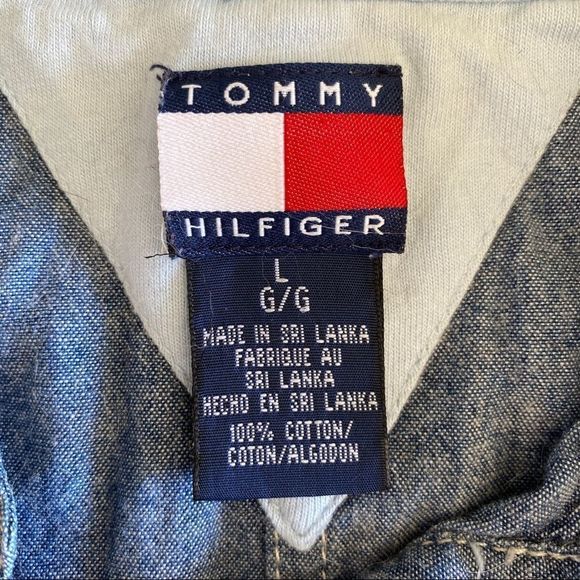 Tommy Hilfiger Chambray snap up jacket size Large - Picture 7 of 9